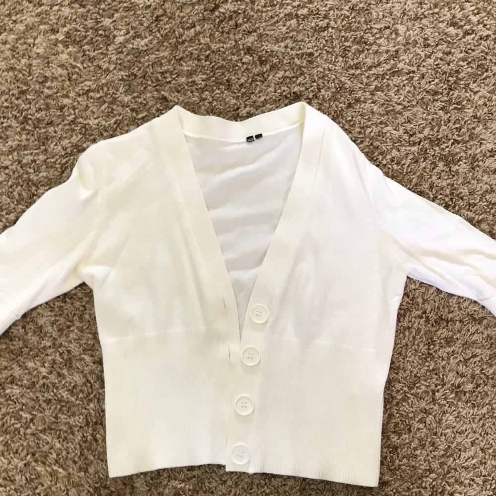 2 button down short cardigans